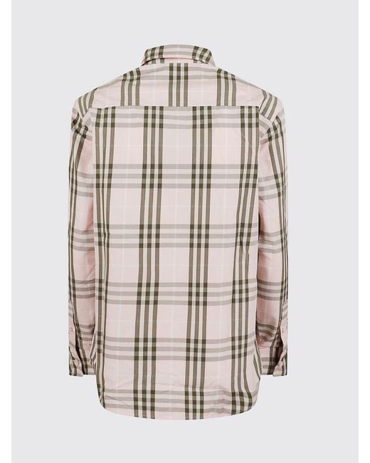 Burberry Red Long-Sleeved Cotton Shirt With Iconic Check Pattern