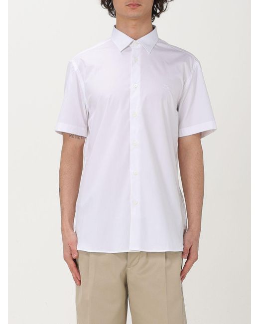 Camisa Burberry de hombre de color Blanco Lyst