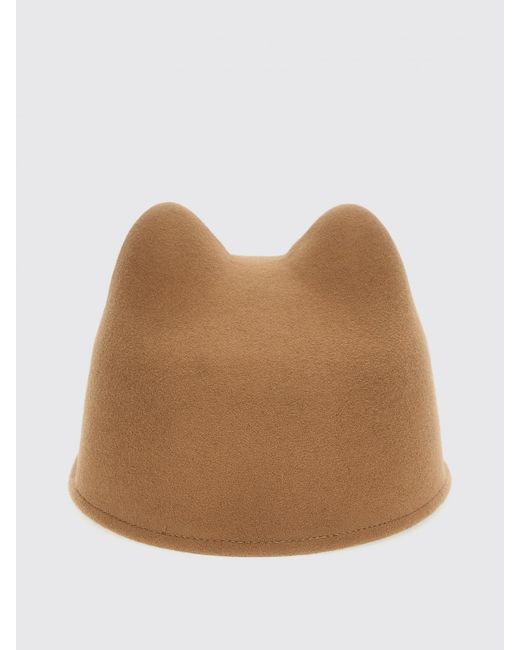 Maison Michel Brown Unique Headwear With Distinctive Design Elements A Stylish And Fashionable Hat Accessory