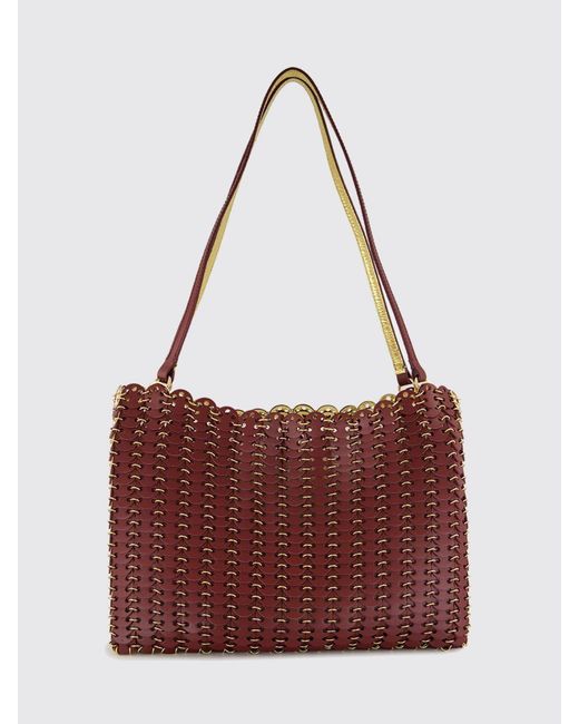 Rabanne Red 1969 Reversible Leather And Brass Bag