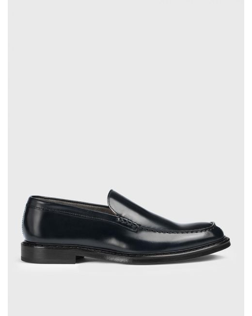 Doucal's Blue Leather Loafers for men