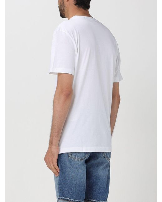 T-shirt in cotone con logo di Ck Jeans in White da Uomo