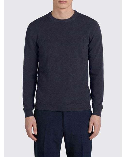 Zanone Blue Cotton Crew Neck Sweater for men