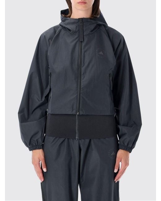 Adidas By Stella McCartney Blue Cropped Track Windbreaker Jacket