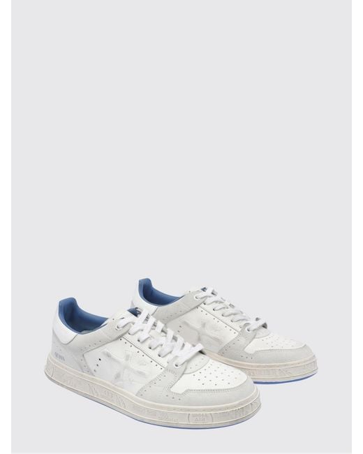 Premiata White Quinn Leather Sneakers for men
