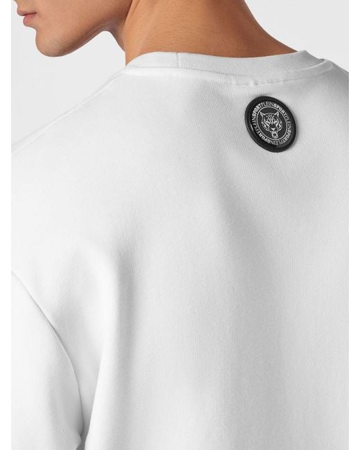 Philipp Plein Gray Dropped Shoulder Printed Logo Cotton Sweatshirt for men