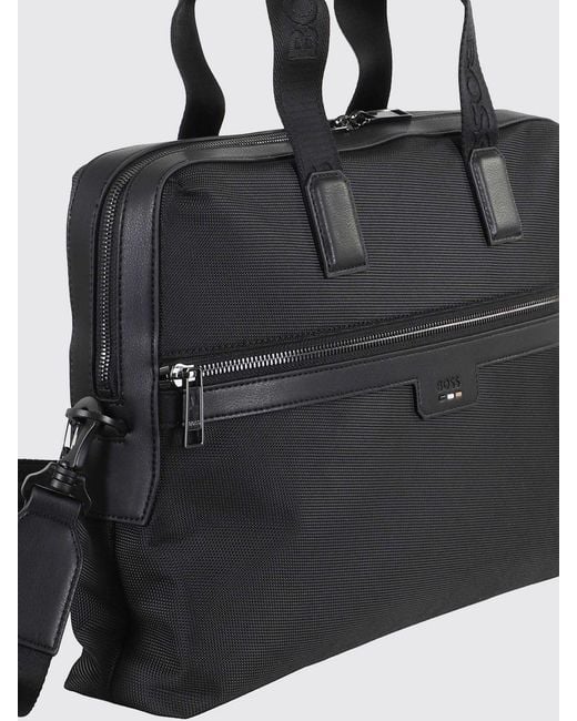 Boss Black Nylon Laptop Bag for men