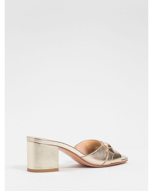 Twinset Natural Laminated Leather Mules