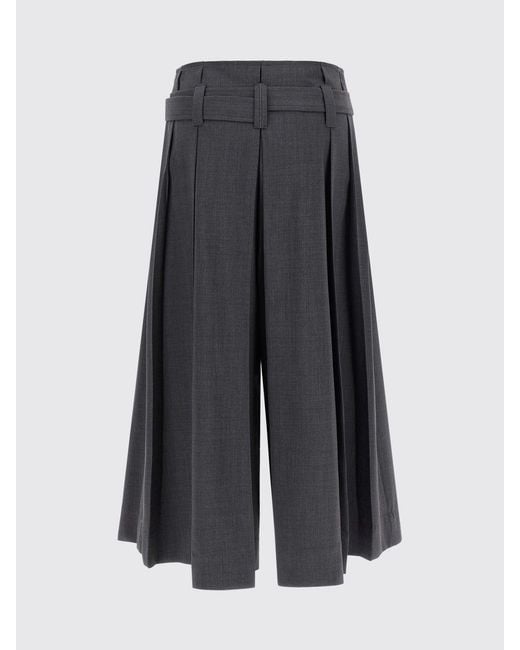 Brunello Cucinelli Black Cropped Wide-Leg Pleated Wool Trousers
