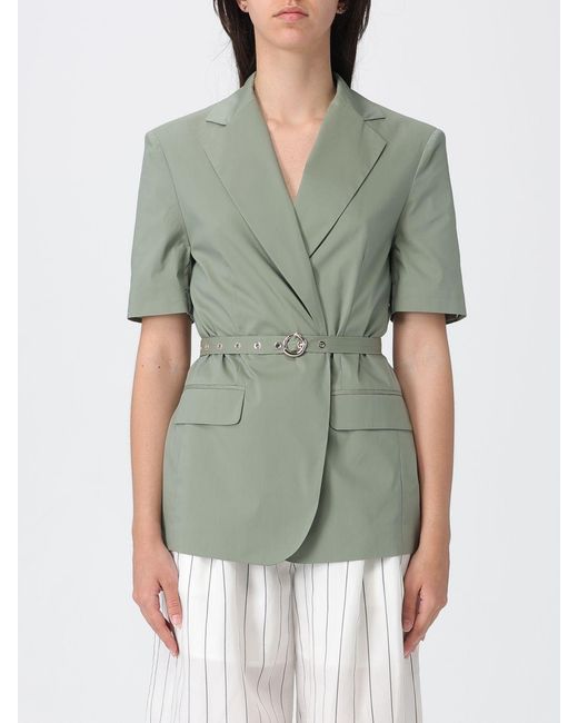 Liu Jo Green Cotton Blend Jacket With Belt
