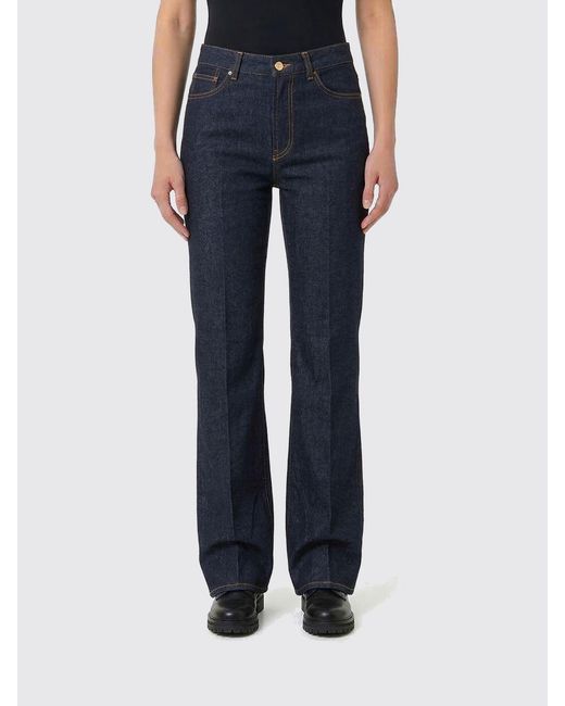 Dondup Blue Flared Cotton Denim Jeans