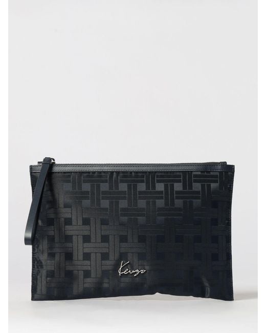 KENZO Black Printed Polyester Pouch for men
