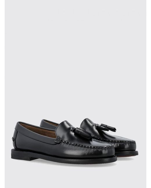 Sebago Black Classic Will Brushed Leather Loafers With Tassels