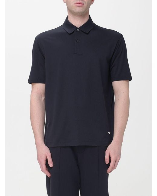 Emporio Armani Blue Cotton Polo Shirt for men