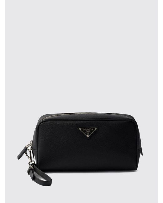 Prada Black Saffiano Leather Pouch for men