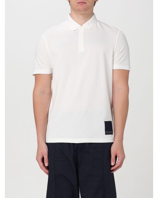 Armani Exchange White Polo Shirt for men