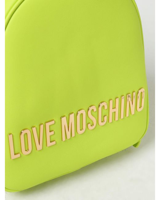 Zaino in pelle sintetica con logo di Love Moschino in Yellow