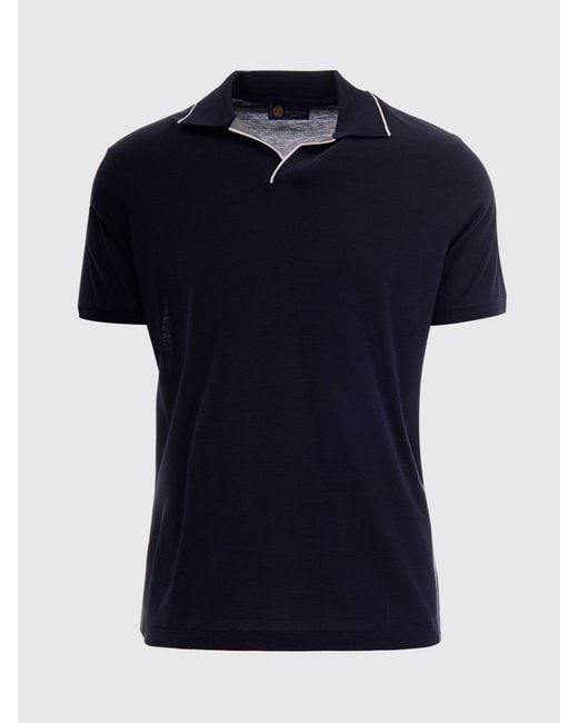 Paul & Shark Blue Paul &Amp Shark Cotton And Silk Polo Shirt for men
