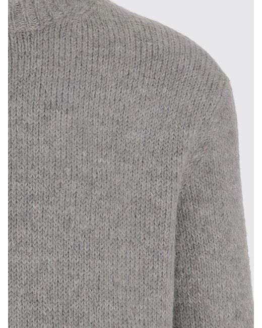 Jil Sander Gray Crew Neck Sweater for men