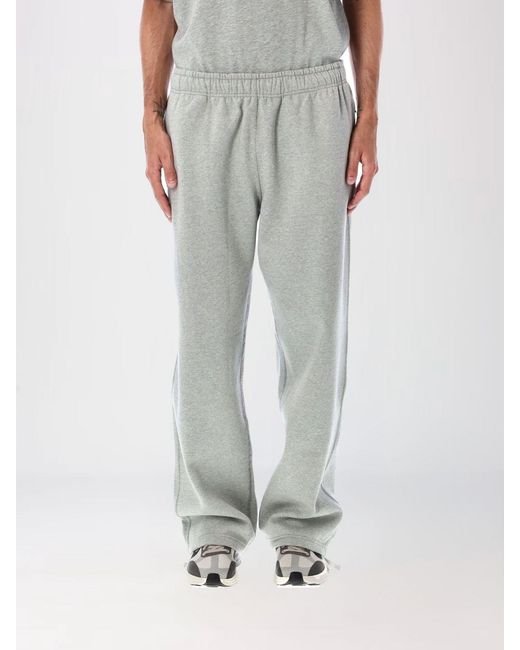 Nike Gray Sporty Cotton Blend Trousers With Logo for men