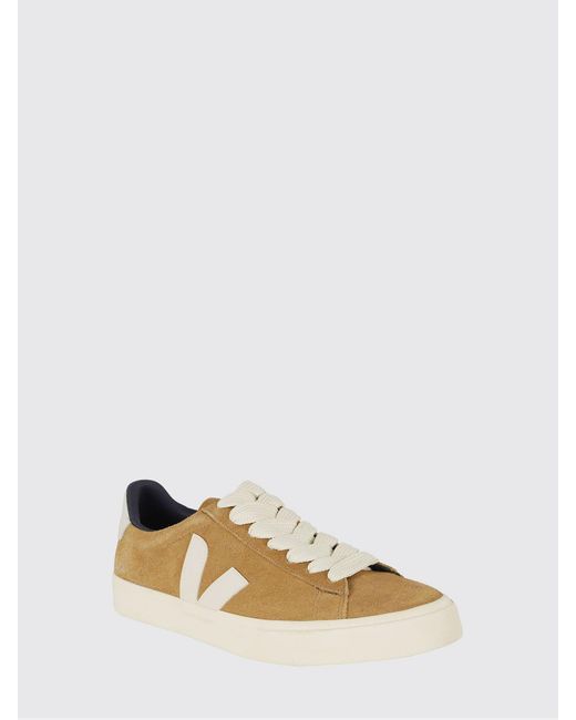 Veja White Campo Suede Trainers With Contrasting Logo for men