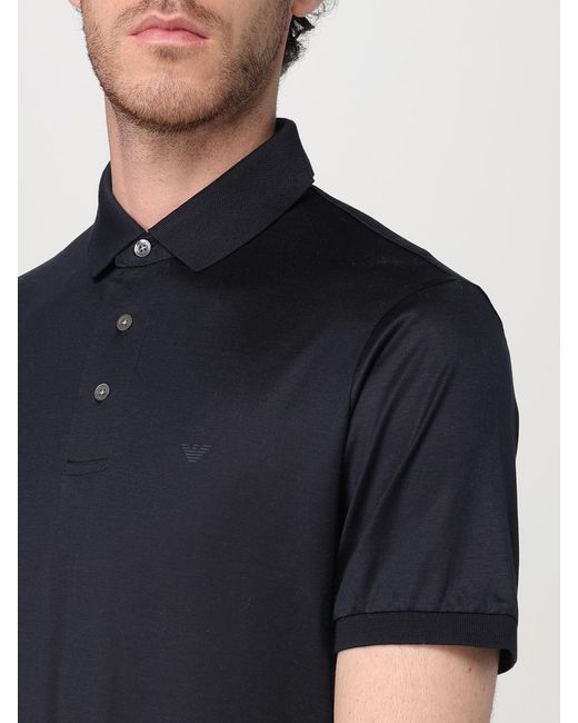Emporio Armani Blue Polo Shirt Classic for men
