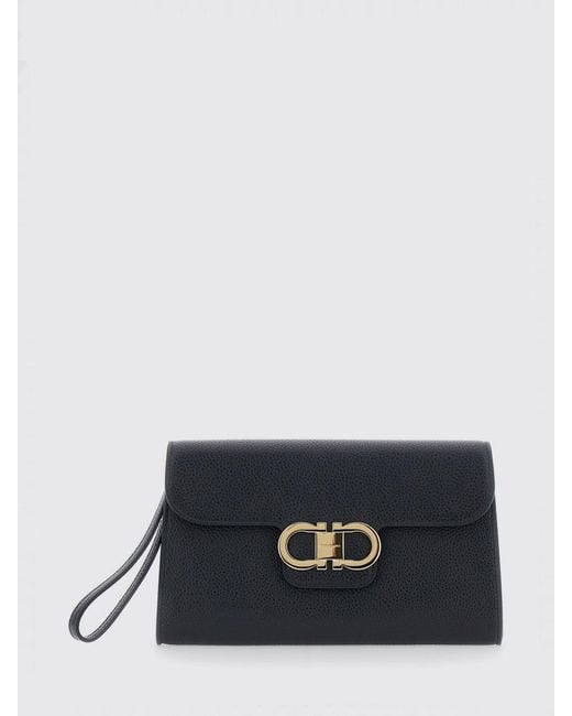 Ferragamo Black Gancini Pouch