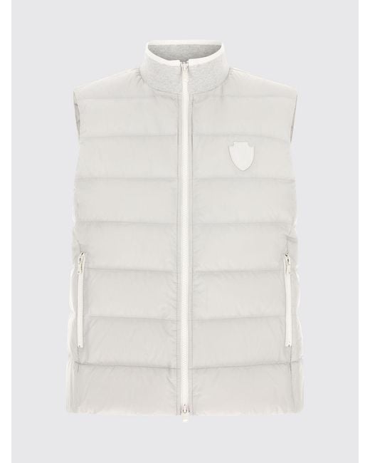 Brunello Cucinelli Gray Quilted Nylon Padded Waistcoat With High Neck