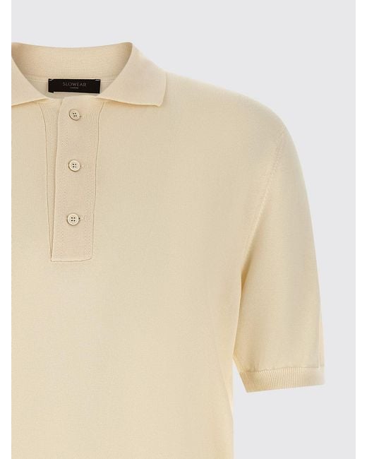 Zanone Natural Cotton Knit Polo Shirt for men