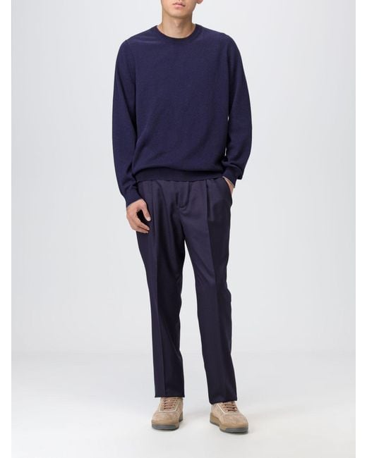 Brunello Cucinelli Blue Cashmere Sweater for men