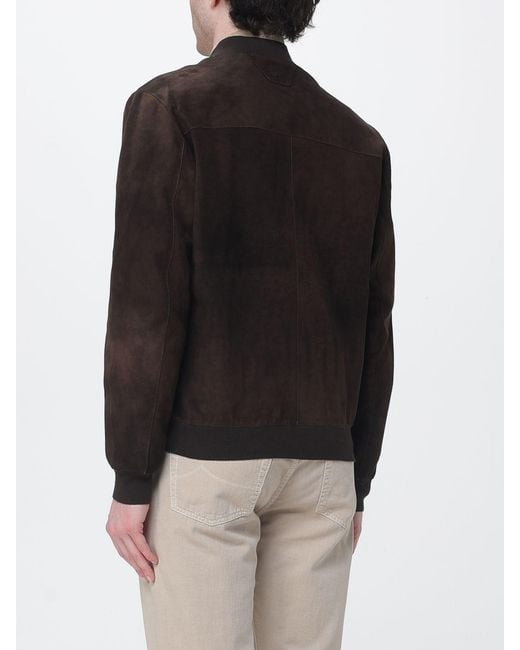 Salvatore Santoro Black Suede Bomber Jacket for men