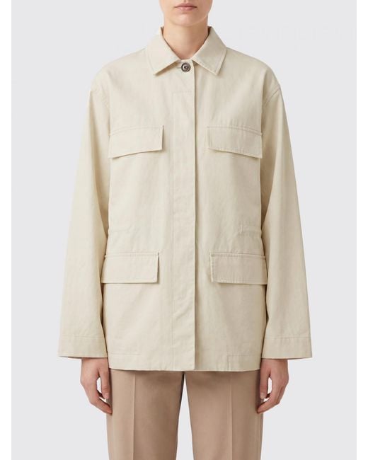 Totême Natural Organic Cotton Shirt Jacket With Dropped Shoulders