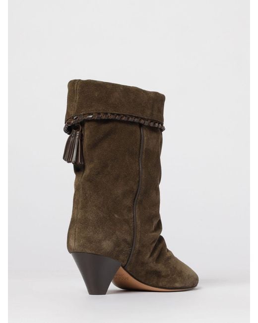 Isabel Marant Brown Dalby Suede Ankle Boots With Tassels