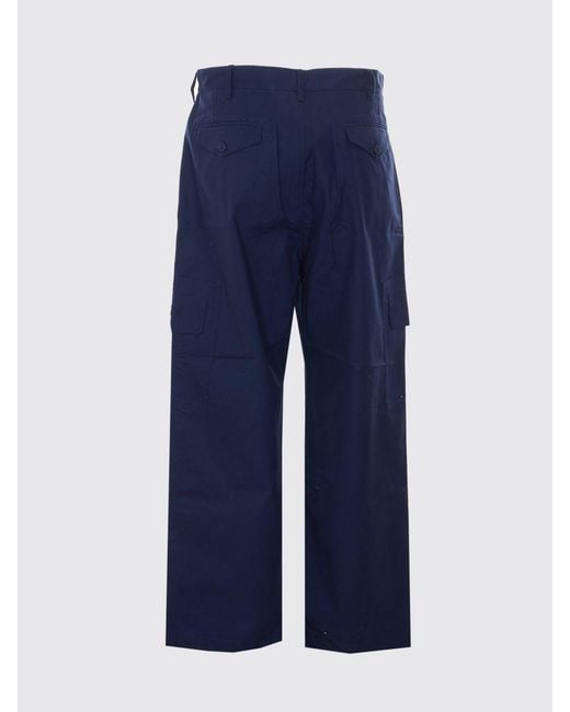 FAMILY FIRST Blue Cotton Cargo Trousers for men