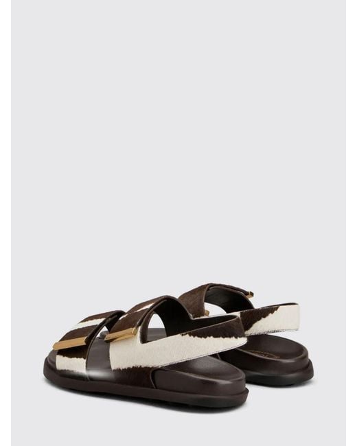 Tod's White Cow Print Pony Skin Sandals