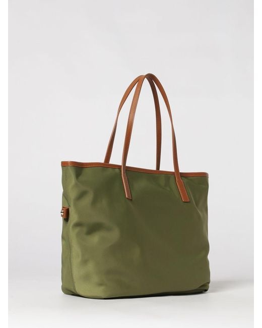 Mc2 Saint Barth Green Nylon Shoulder Bag With Logo