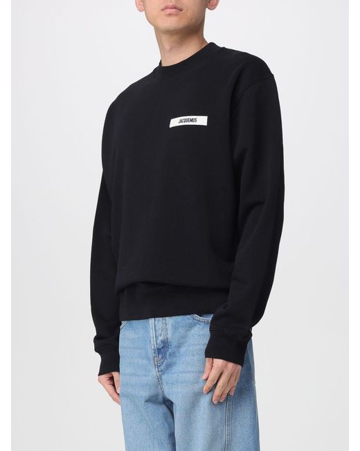 Jacquemus Blue Logo Cotton Crewneck Sweatshirt for men