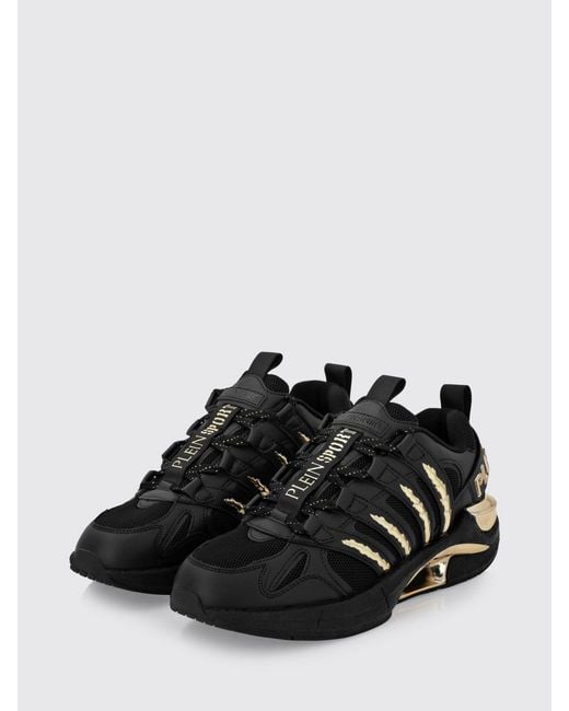 Philipp Plein Black Leather And Mesh Sneakers for men