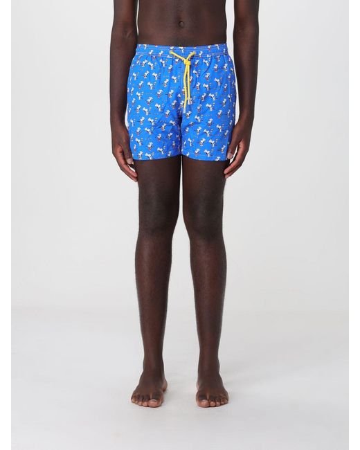 Mc2 Saint Barth Blue Printed Boxer Swim Trunks for men