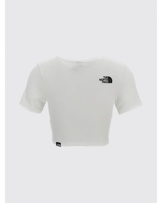 The North Face Blue Cropped Fit Stretch Cotton T-Shirt