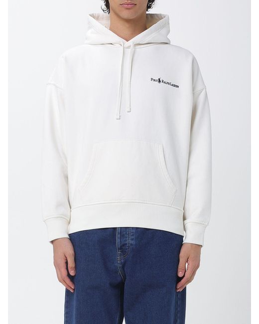 Polo Ralph Lauren White Cotton Blend Hoodie for men