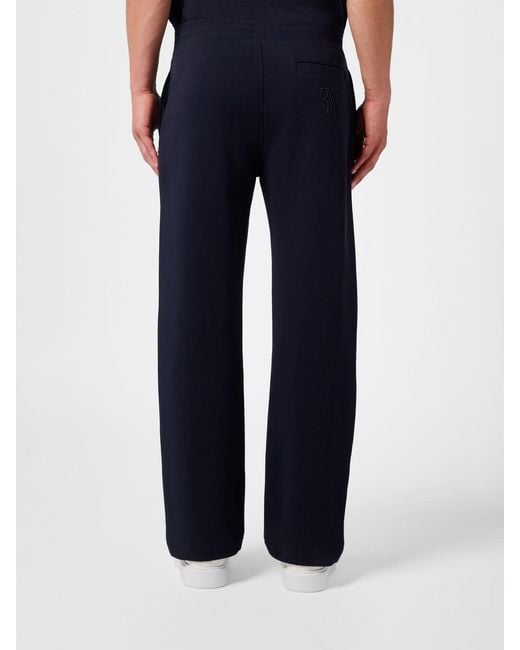 Billionaire Blue Straight-Leg Cotton Track Trousers With Drawstring for men