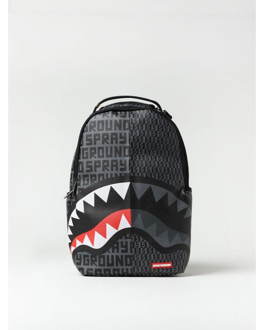 Sprayground Black & Grey Split Infinity Check Backpack for men