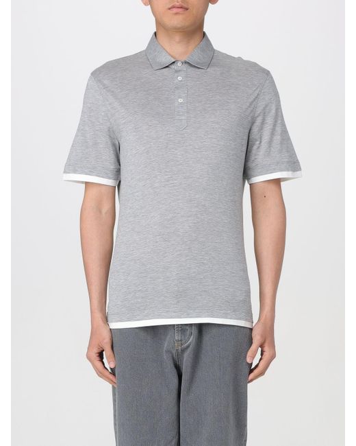 Brunello Cucinelli Gray Polo Shirt for men