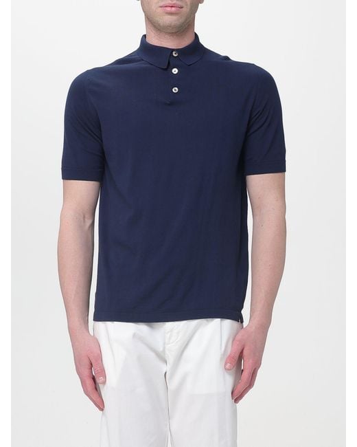 Eleventy Blue Cotton Polo Shirt for men