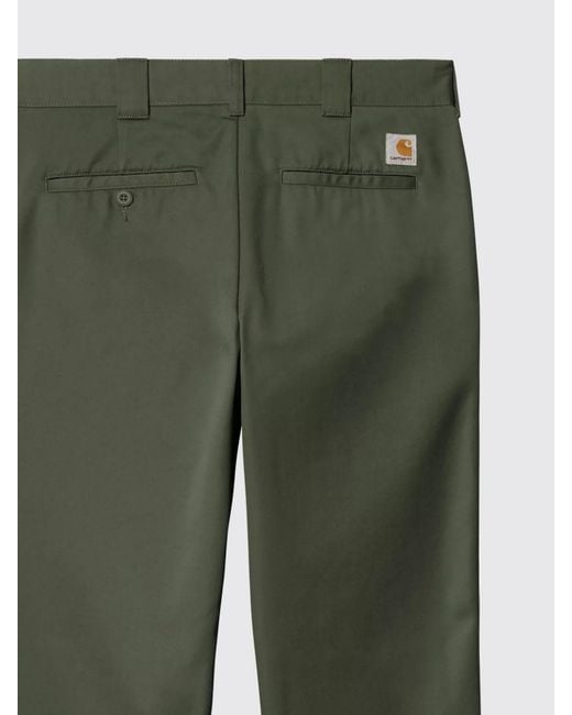 Carhartt Green Master Wide-Leg Cotton-Blend Pants With A Mid-Rise Waist for men
