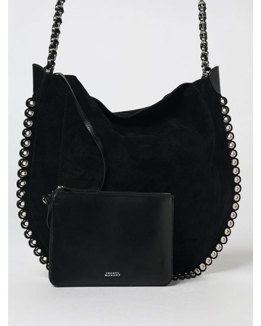 Isabel Marant Black Oskan Hobo Suede Bag