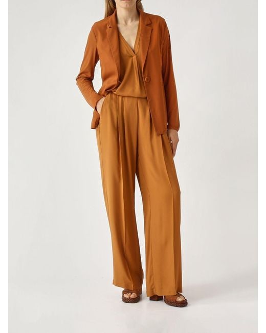 Maliparmi Brown Viscose Palazzo Trousers