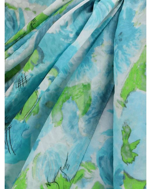 Chloé Blue Chlo&Eacute Printed Silk Pareo Skirt
