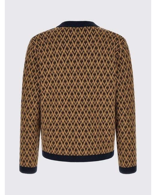 Valentino Garavani Blue Vlogo Jacquard Cashmere Cardigan for men